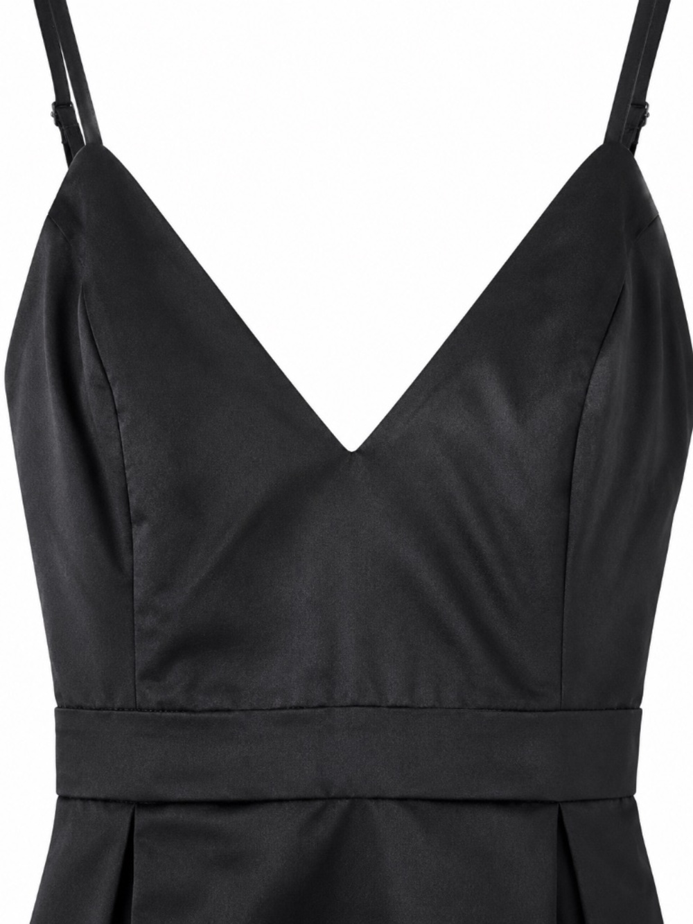 Lulus Black Satin Fit-and-Flare Dress – Size Small - Picture 3 of 5